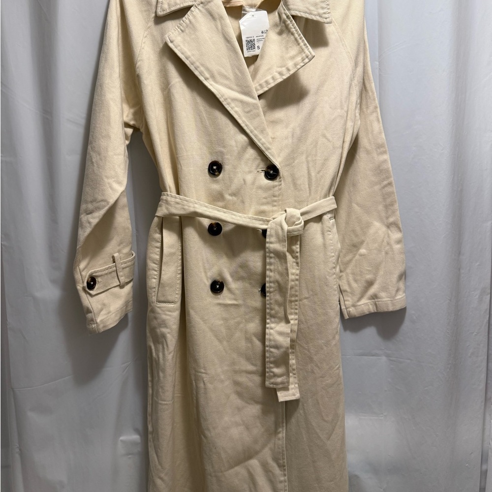 Forever 21 Cream Belted Trench Coat